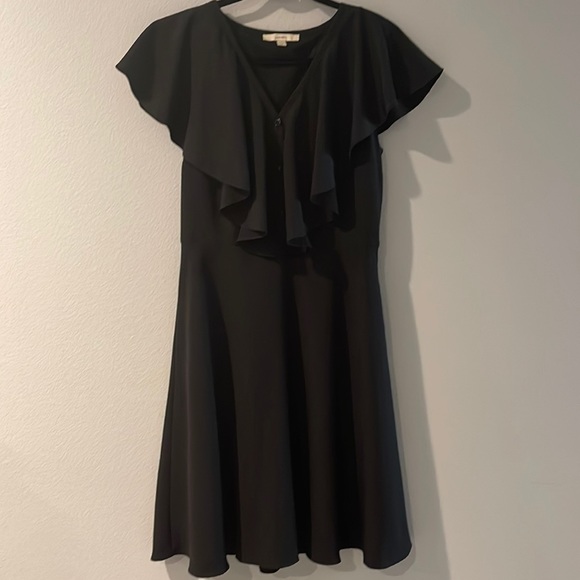 Lark & Ro V-Neck Ruffle Fit and Flare Dress - Picture 4 of 9